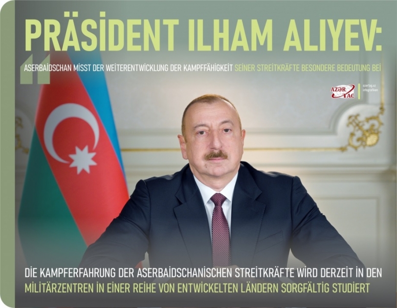 Präsident Ilham Aliyev: Aserbaidschan misst der Weiterentwicklung der Kampffähigkeit seiner Streitkräfte besondere Bedeutung bei