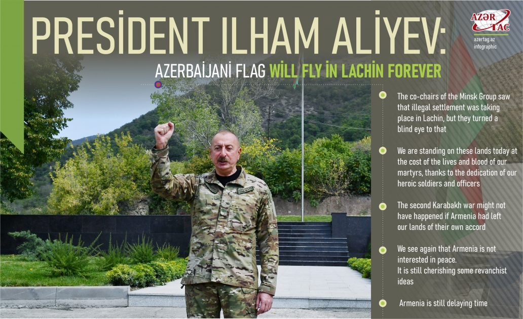 President Ilham Aliyev: Azerbaijani flag will fly in Lachin forever