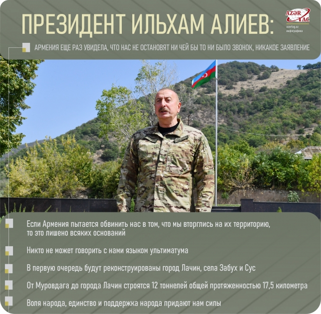 Президент Ильхам Алиев: Армения еще раз увидела, что нас не остановят ни чей бы то ни было звонок, никакое заявление