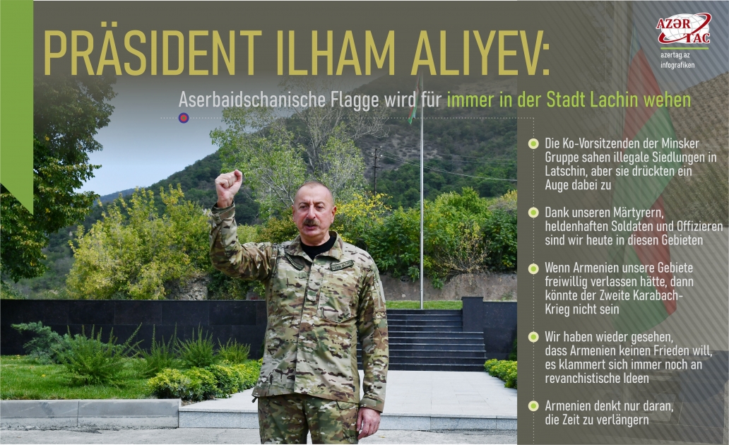 Präsident Ilham Aliyev: Aserbaidschanische Flagge wird für immer in der Stadt Lachin wehen