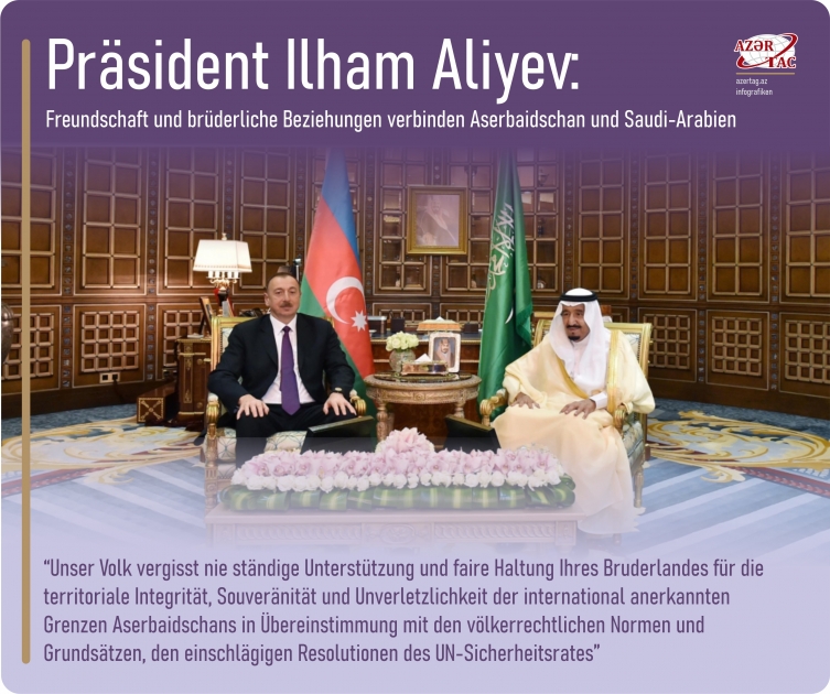 Präsident Ilham Aliyev: Freundschaft und brüderliche Beziehungen verbinden Aserbaidschan und Saudi-Arabien