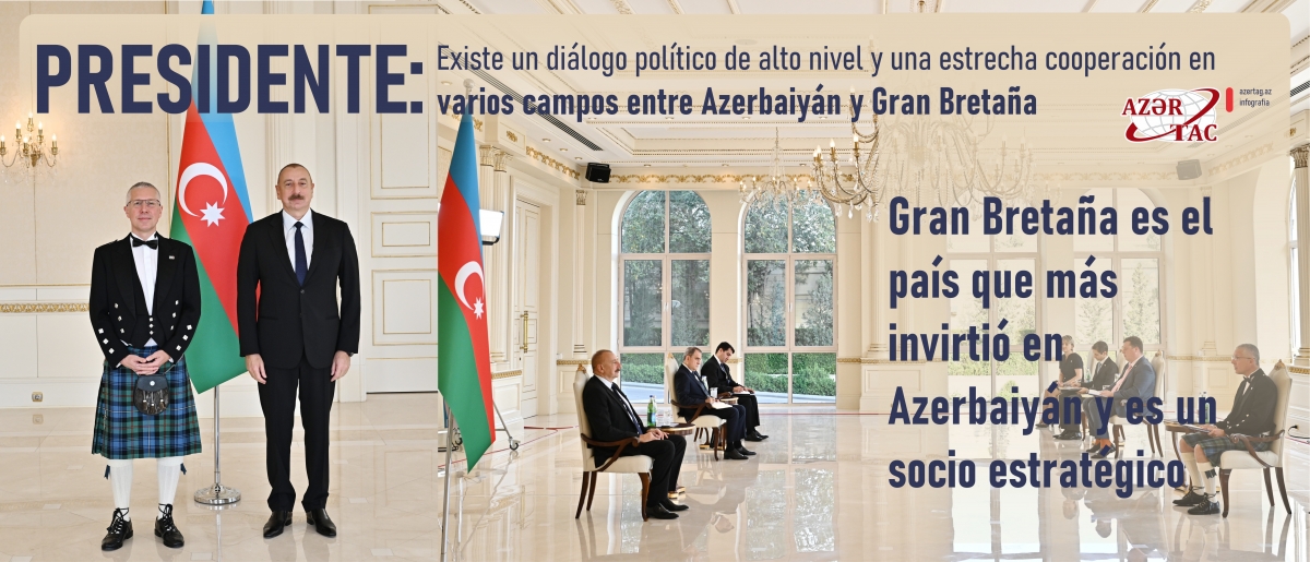Presidente: Existe un diálogo político de alto nivel y una estrecha cooperación en varios campos entre Azerbaiyán y Gran Bretaña