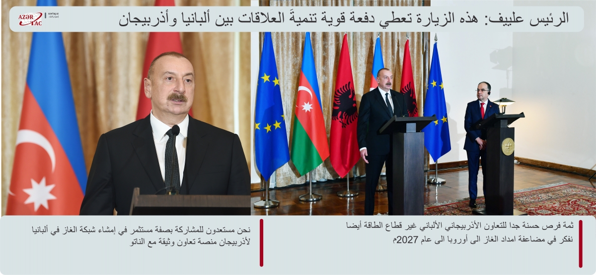 الرئيس علييف: هذه الزيارة تعطي دفعة قوية تنميةَ العلاقات بين ألبانيا وأذربيجان