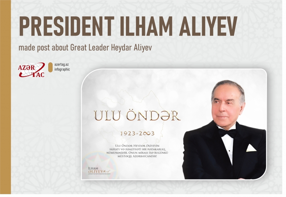 President Ilham Aliyev made post about Great Leader Heydar Aliyev