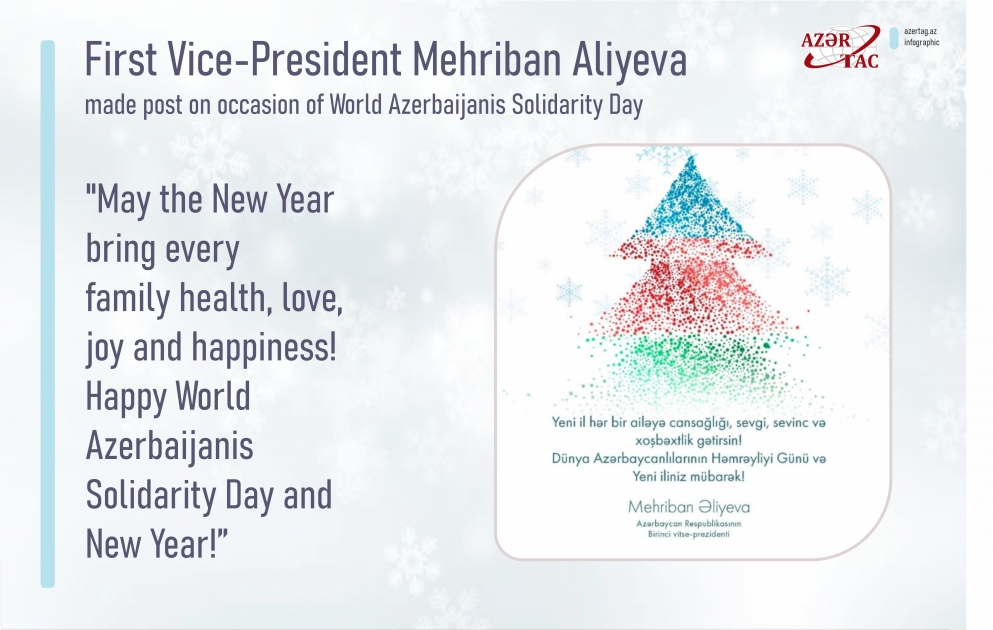 First Vice-President Mehriban Aliyeva made post on occasion of World Azerbaijanis Solidarity Day