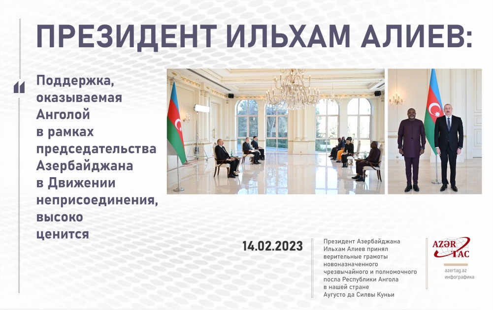 Президент Ильхам Алиев: Поддержка, оказываемая Анголой в рамках председательства Азербайджана в Движении неприсоединения, высоко ценится