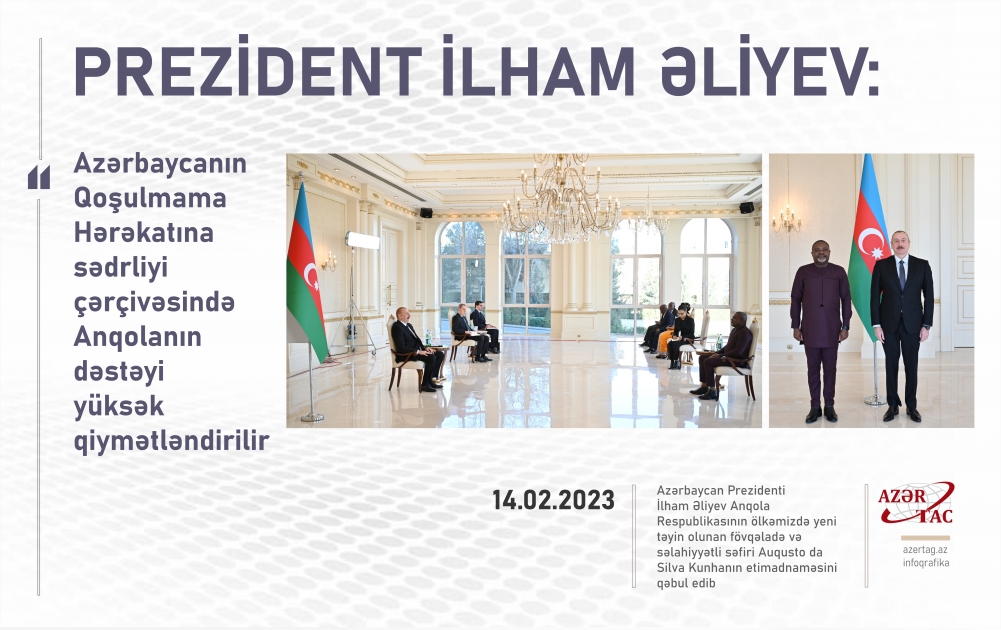 Prezident İlham Əliyev: Azərbaycanın Qoşulmama Hərəkatına sədrliyi çərçivəsində Anqolanın dəstəyi yüksək qiymətləndirilir