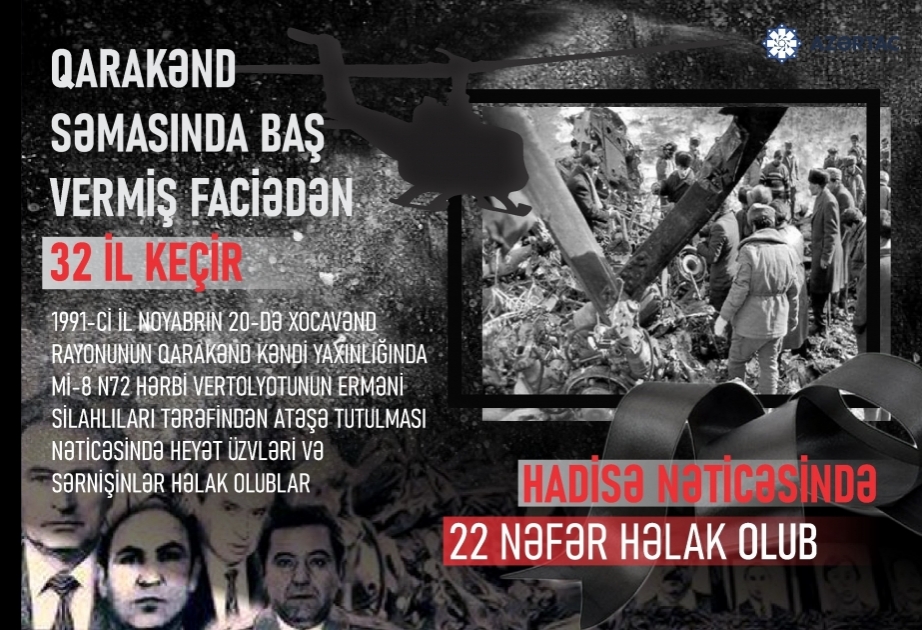 Qarakənd səmasında baş vermiş faciədən 32 il keçir