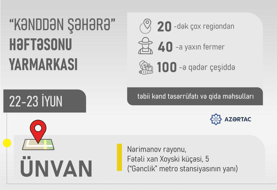 Paytaxtda “Kənddən şəhərə” həftəsonu yarmarkası təşkil olunacaq