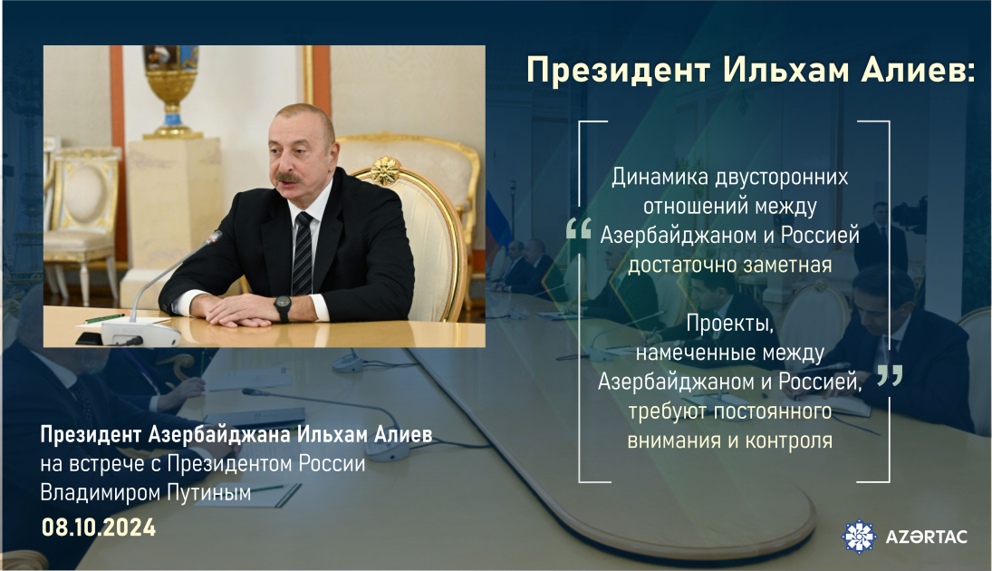 Президент Ильхам Алиев: Динамика двусторонних отношений между Азербайджаном и Россией достаточно заметная