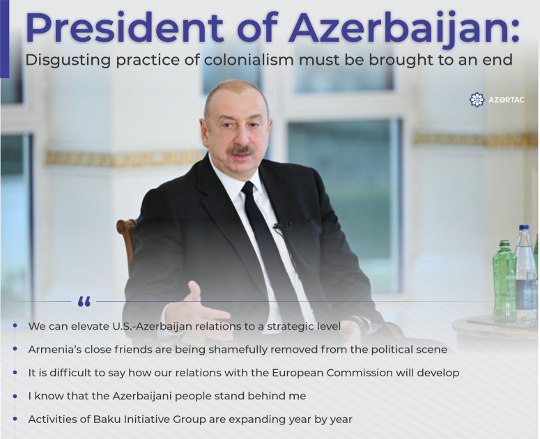 President of Azerbaijan: Disgusting practice of colonialism must be brought to an end