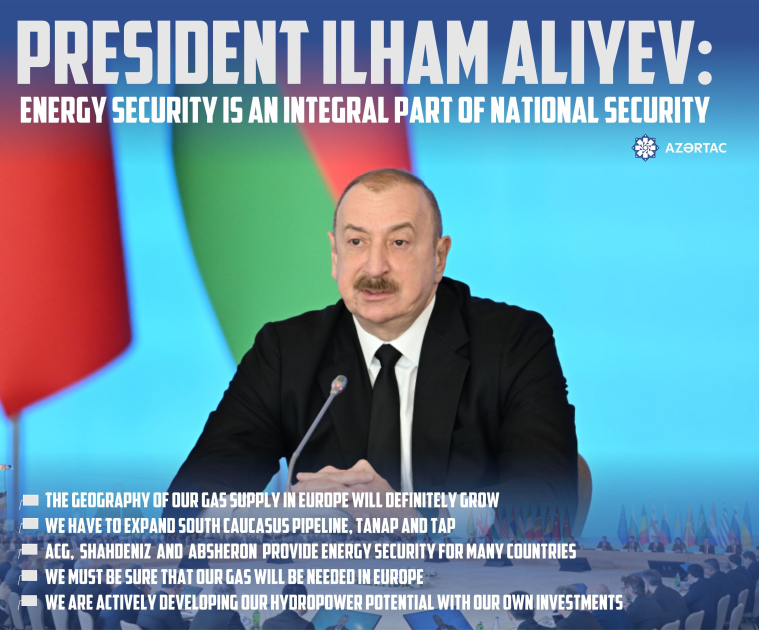 President Ilham Aliyev: Energy security is an integral part of national security