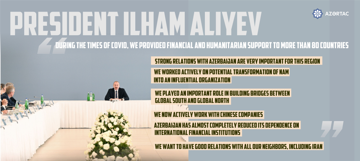 President Ilham Aliyev: During the times of COVID, we provided financial and humanitarian support to more than 80 countries