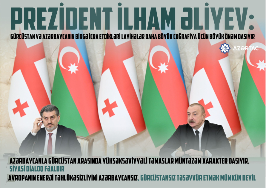 Prezident İlham Əliyev: Gürcüstan və Azərbaycanın birgə icra etdikləri layihələr daha böyük coğrafiya üçün böyük önəm daşıyır