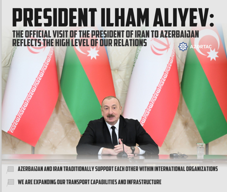 President Ilham Aliyev: The official visit of the President of Iran to Azerbaijan reflects the high level of our relations