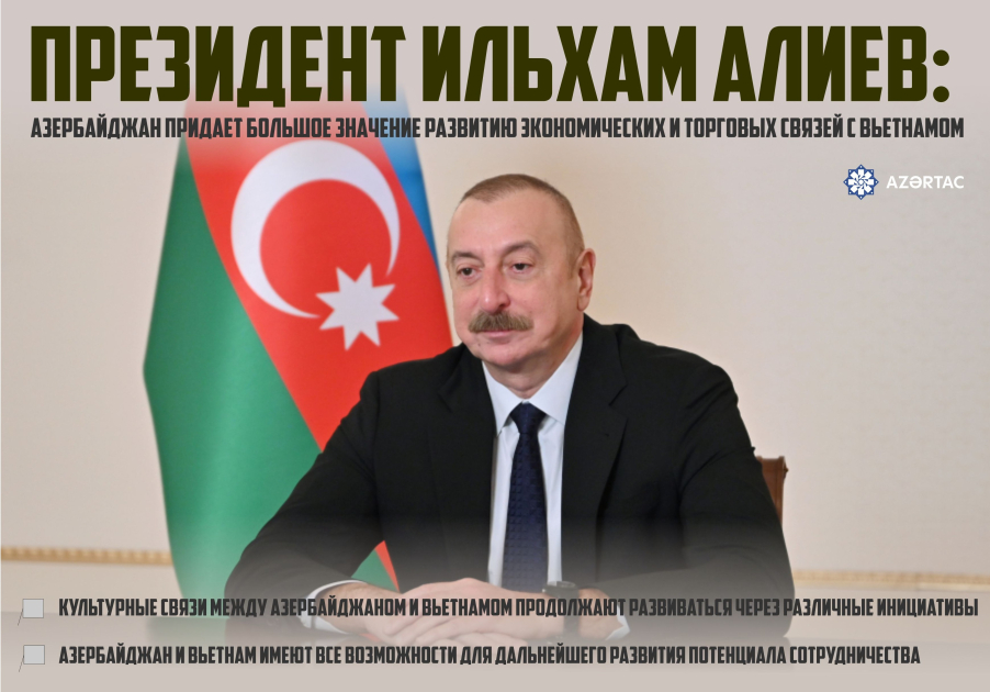 Президент Ильхам Алиев: Азербайджан придает большое значение развитию экономических и торговых связей с Вьетнамом