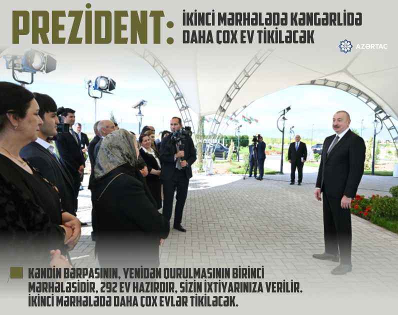 Prezident: İkinci mərhələdə Kəngərlidə daha çox ev tikiləcək