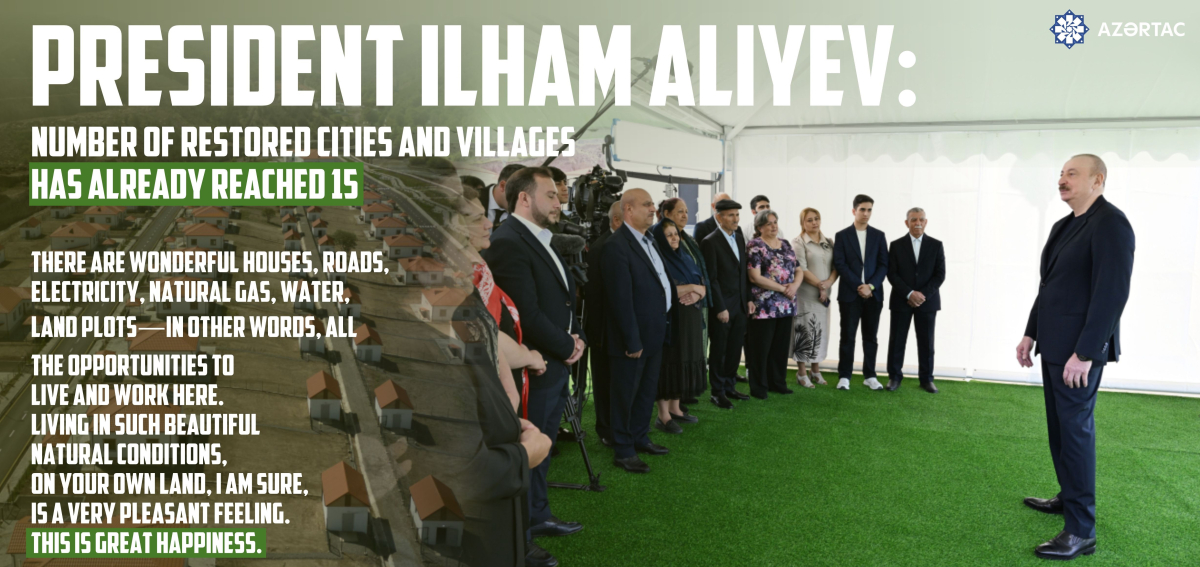 President Ilham Aliyev: Number of restored cities and villages has already reached 15