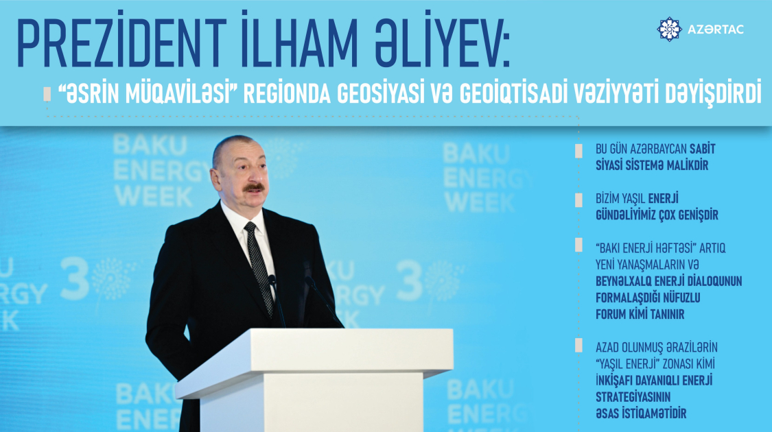 Prezident İlham Əliyev: “Əsrin müqaviləsi” regionda geosiyasi və geoiqtisadi vəziyyəti dəyişdirdi