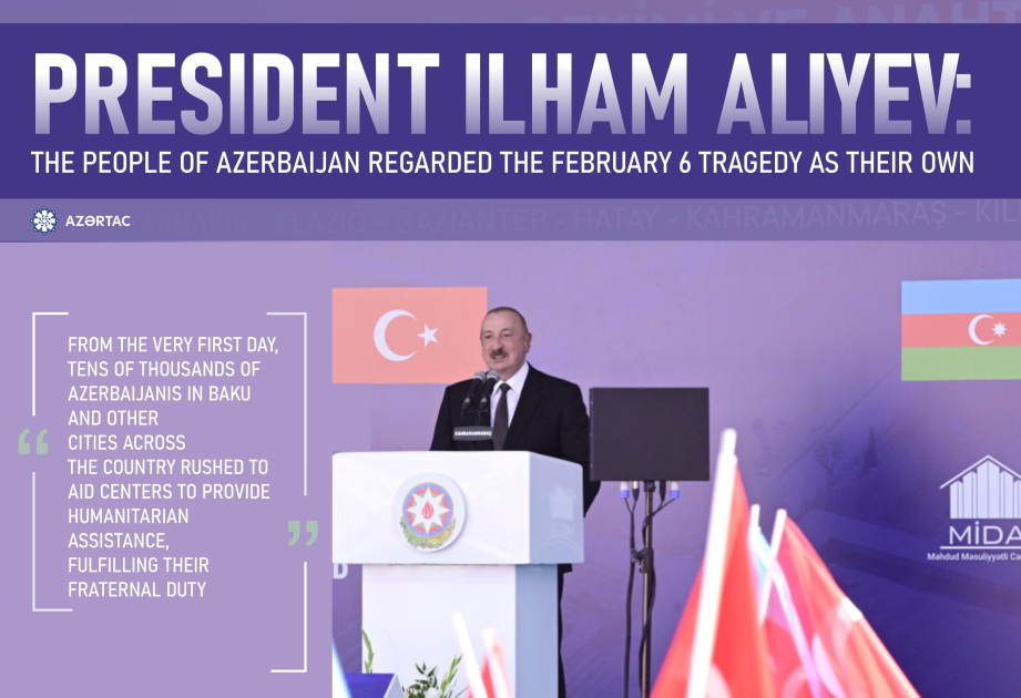 President Ilham Aliyev: The people of Azerbaijan regarded the February 6 tragedy as their own