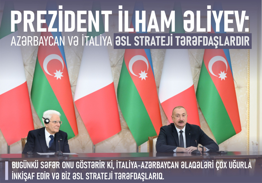Prezident İlham Əliyev: Azərbaycan və İtaliya əsl strateji tərəfdaşlardır