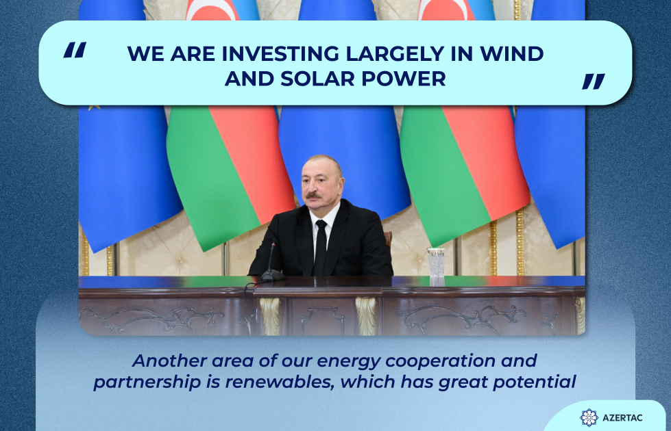 President Ilham Aliyev: We are investing largely in wind and solar power