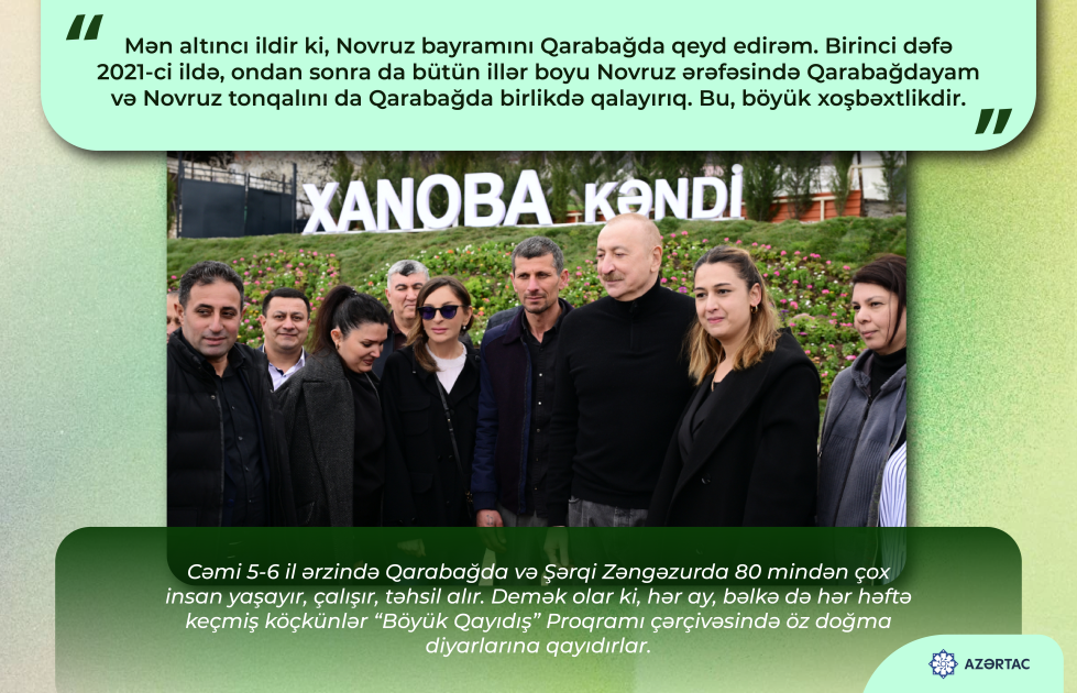 Prezident: Mən altıncı ildir ki, Novruz bayramını Qarabağda qeyd edirəm