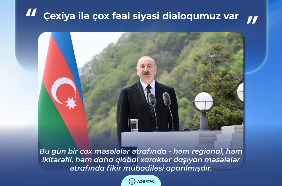 Prezident İlham Əliyev: Çexiya ilə çox fəal siyasi dialoqumuz var