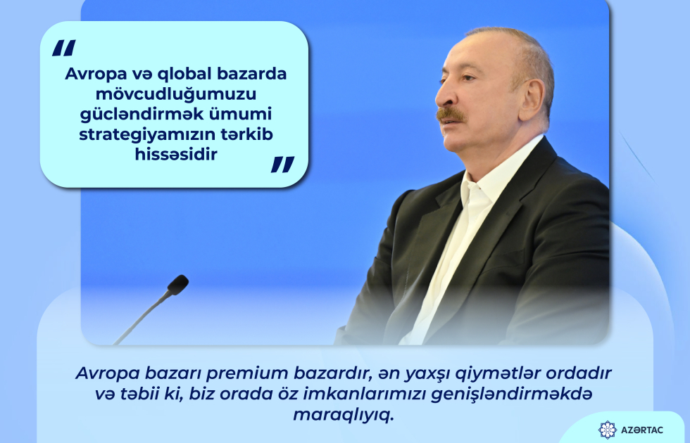 Prezident: Avropa və qlobal bazarda mövcudluğumuzu gücləndirmək ümumi strategiyamızın tərkib hissəsidir