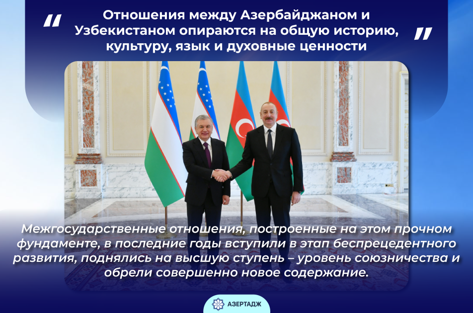 Президент: Отношения между Азербайджаном и Узбекистаном опираются на общую историю, культуру, язык и духовные ценности