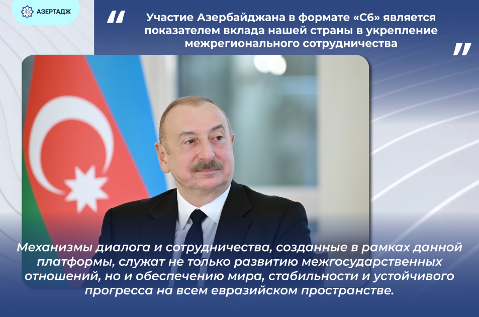 Президент Ильхам Алиев: Участие Азербайджана в формате «С6» является показателем вклада нашей страны в укрепление межрегионального сотрудничества