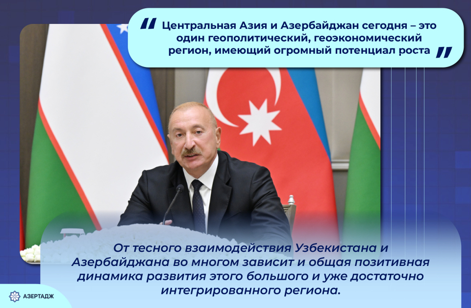 Президент Ильхам Алиев: Центральная Азия и Азербайджан сегодня – это один геополитический, геоэкономический регион, имеющий огромный потенциал роста