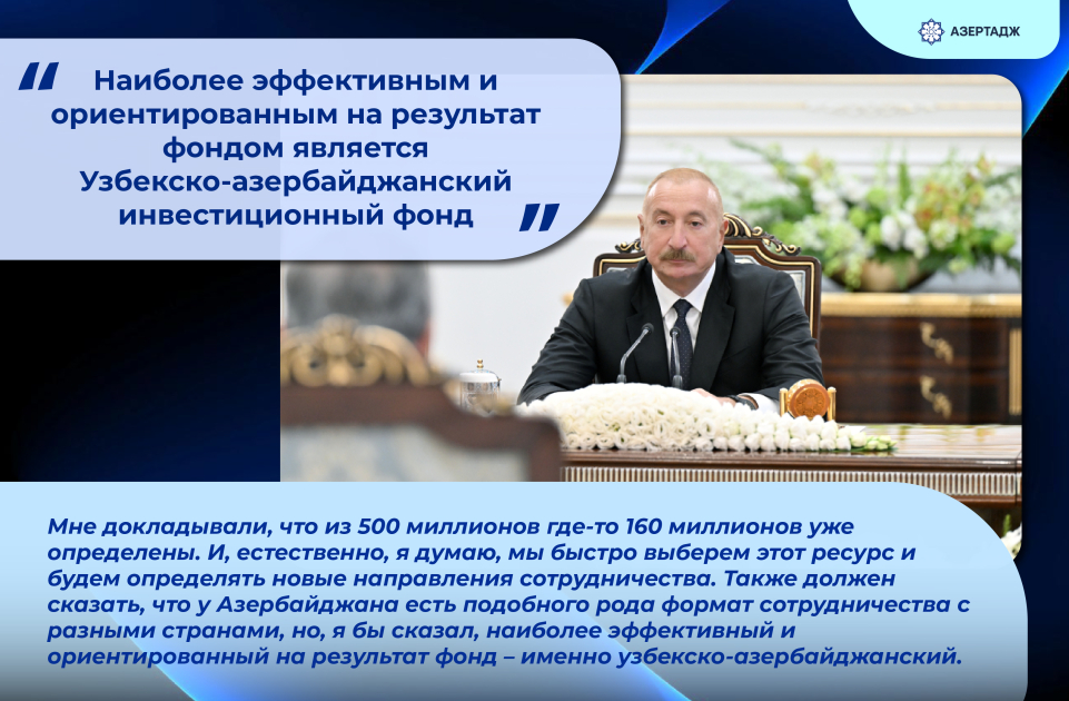 Президент: Наиболее эффективным и ориентированным на результат фондом является Узбекско-азербайджанский инвестиционный фонд