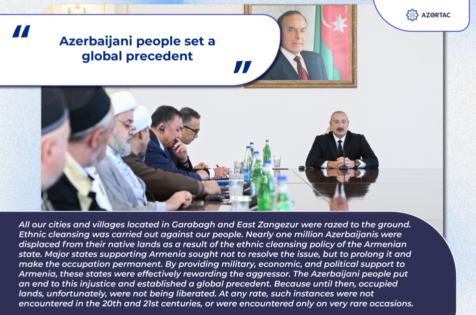 President: Azerbaijani people set a global precedent