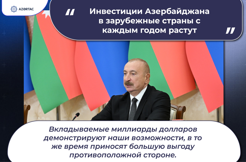 Президент: Инвестиции Азербайджана в зарубежные страны с каждым годом растут