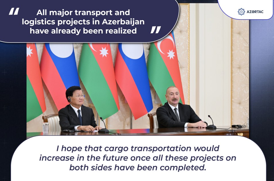 President Ilham Aliyev: All major transport and logistics projects in Azerbaijan have already been realized