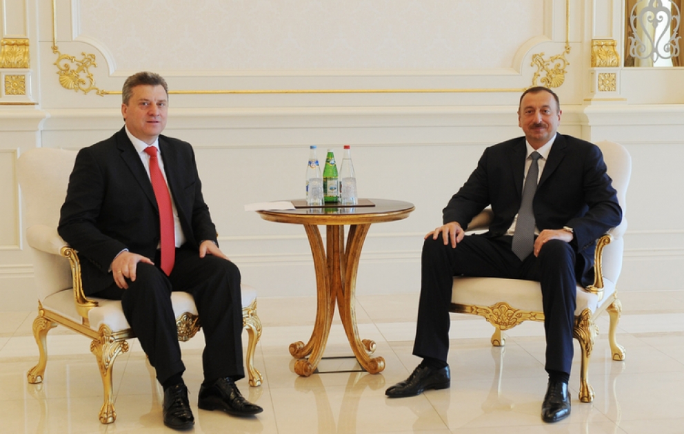 Le président azerbaïdjanais Ilham Aliyev a reçu son homologue macédonien George Ivanov