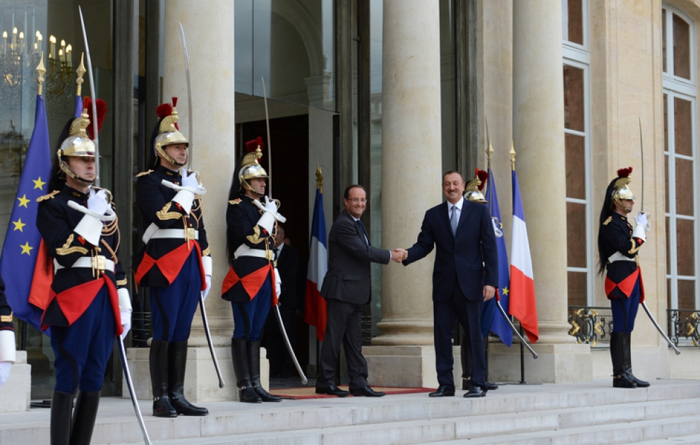 Rencontre entre le président azerbaïdjanais M.Ilham Aliyev et le président français M.François Hollande