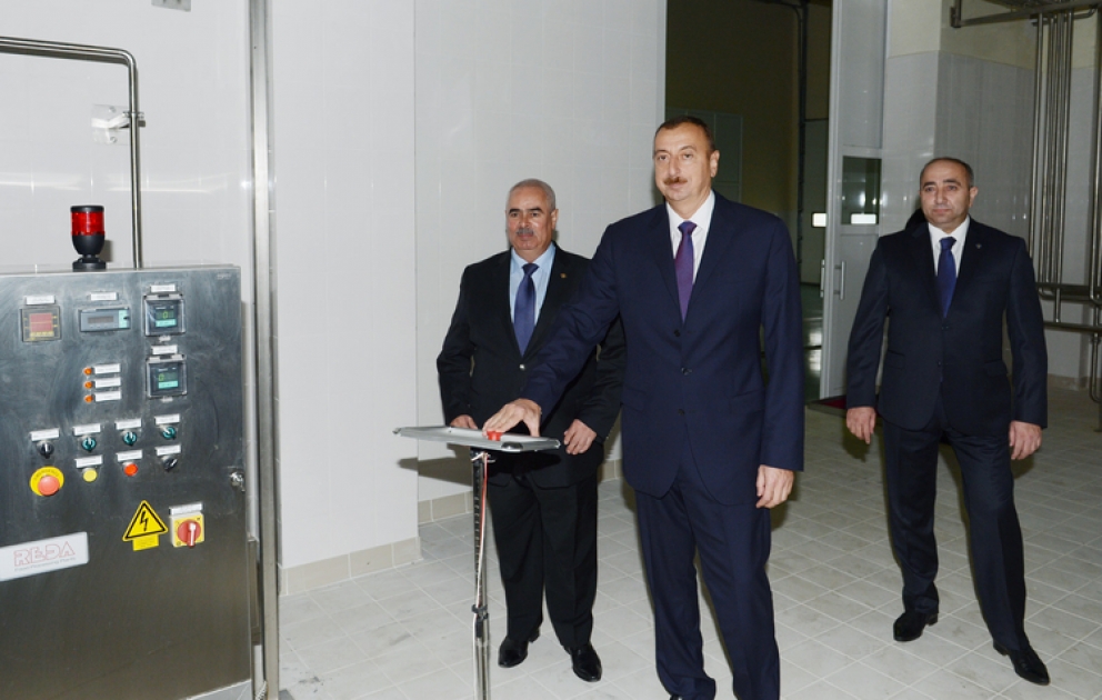 Le président Ilham Aliyev a participé à l’inauguration de la laiterie à Terter