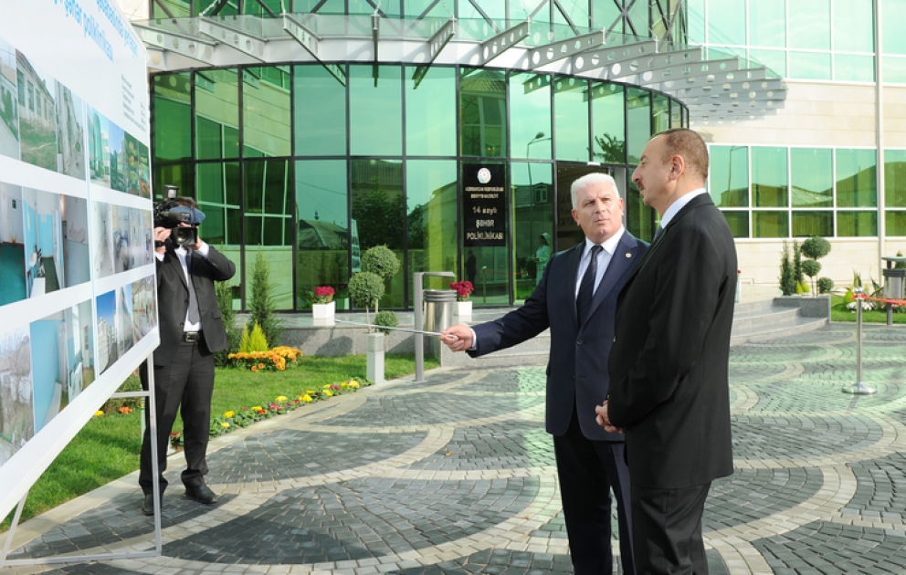 Le président Ilham Aliyev a participé à l’inauguration de la polyclinique numéro 14 dans le bourg d’Ahmedli de Bakou