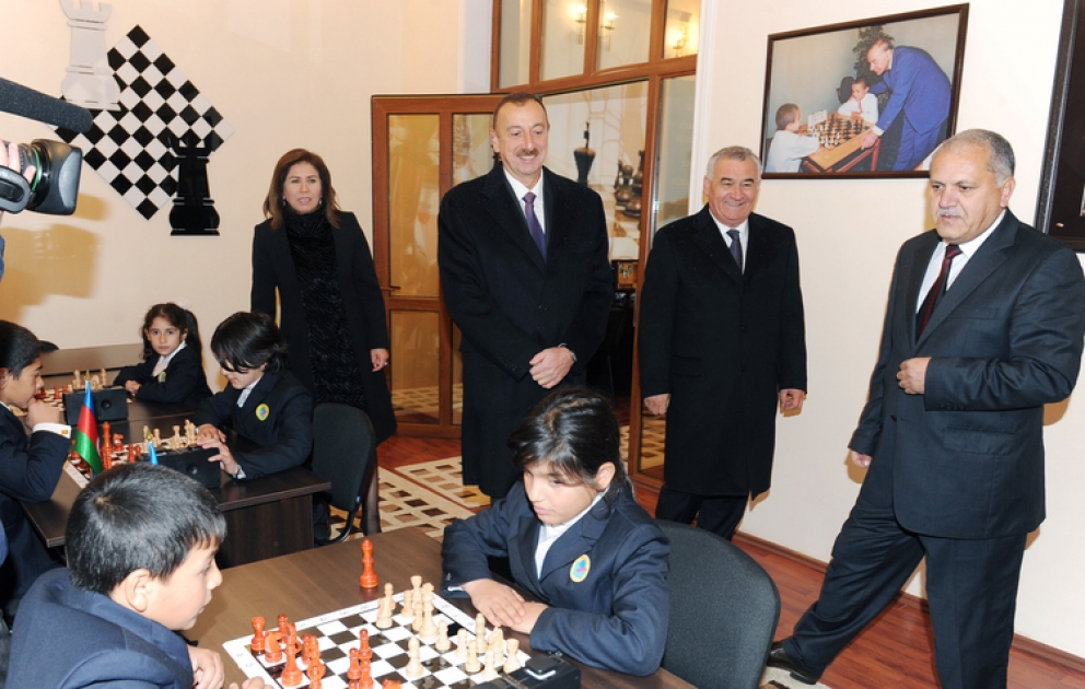 Le président Ilham Aliyev a participé à l’inauguration de l’Ecole d’Echecs de Horadiz après la reconstruction