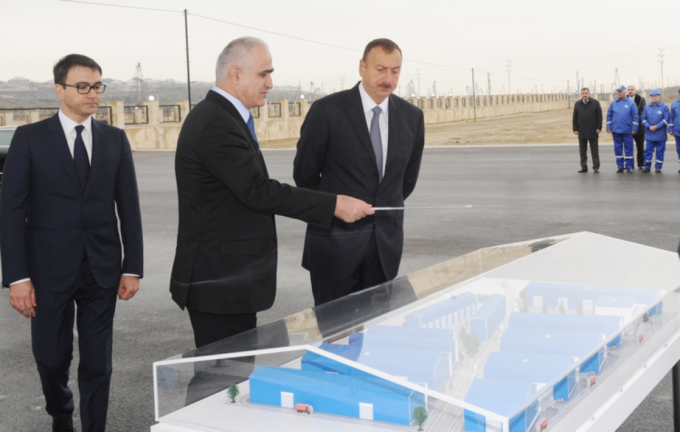 Le président azerbaïdjanais Ilham Aliyev a participé à la cérémonie de pose de la première pierre du parc industriel de Balakhany