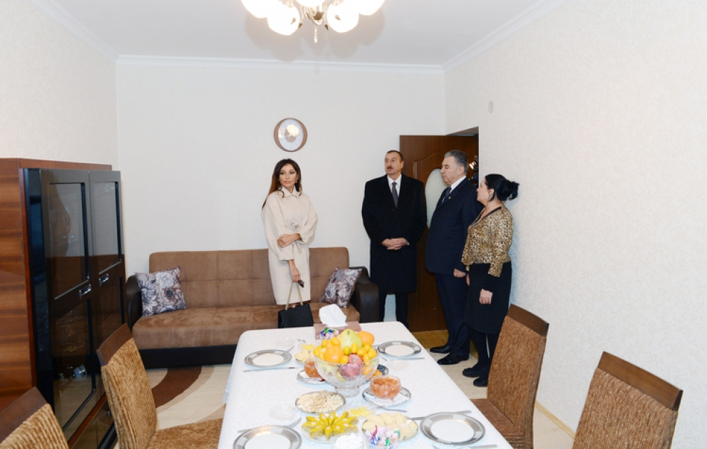 Le président azerbaïdjanais M. Ilham Aliyev a participé à l’inauguration de nouveau quartier construits pour les 1440 familles déplacées