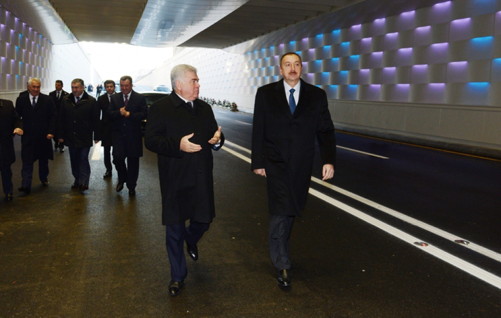 Le tunnel routier dans le croisement des avenues Hassan Aliyev et Atatürk de Bakou a été mis en serviceLa cérémonie inaugurale a été marquée par la présence du président azerbaïdjanais Ilham Aliyev