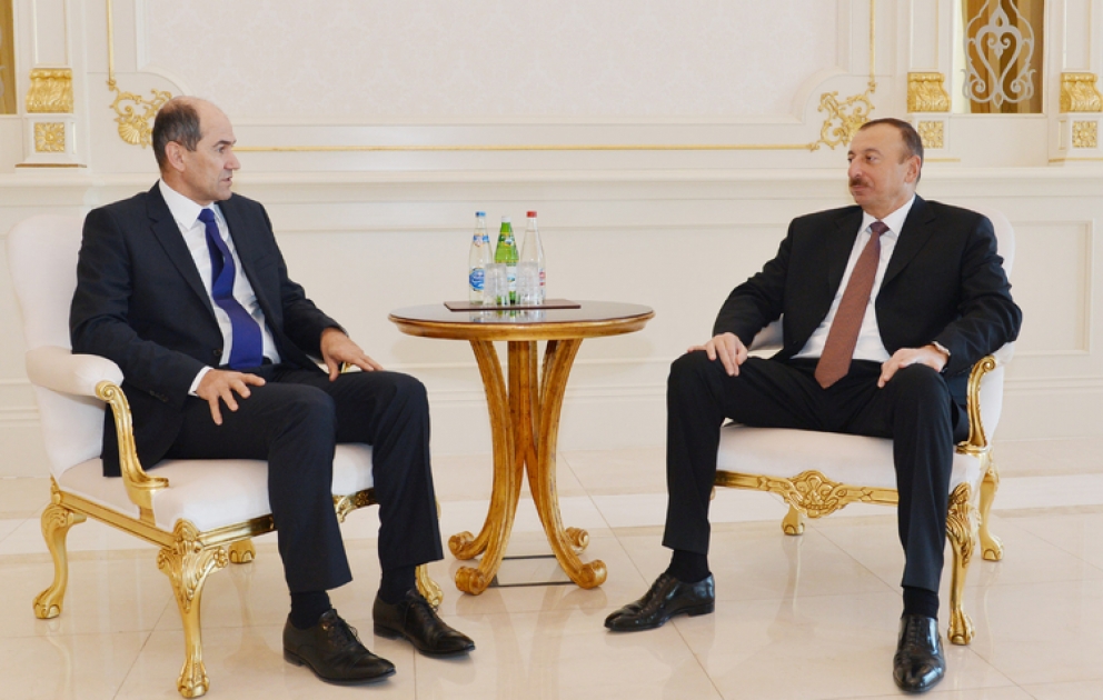 Le président azerbaïdjanais M. Ilham Aliyev a reçu le premier ministre slovène