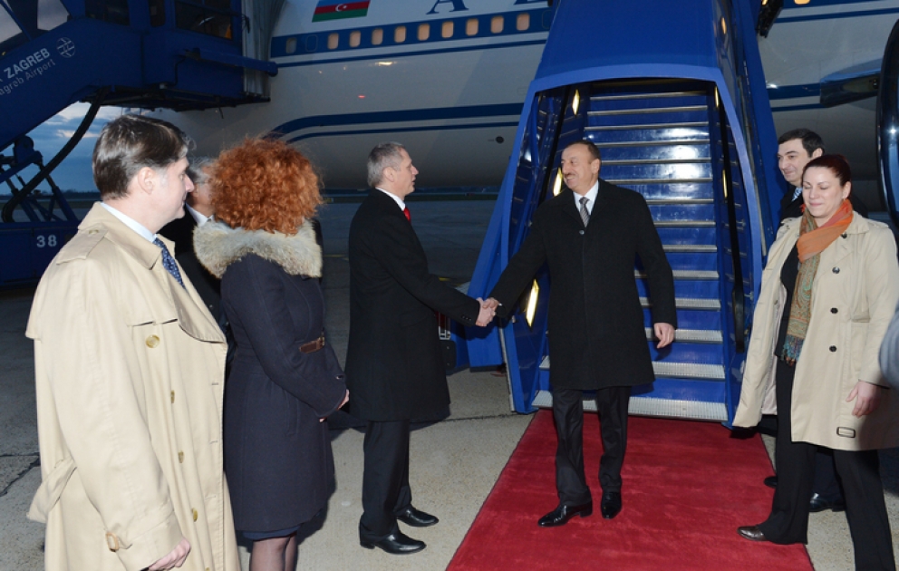 Le président de la République d’Azerbaïdjan Ilham Aliyev est arrivé en visite officielle en Croatie