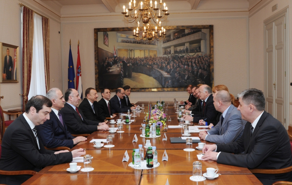 Le président azerbaïdjanais M. Ilham Aliyev a rencontré M. Josip Leko, président du parlement de Croatie
