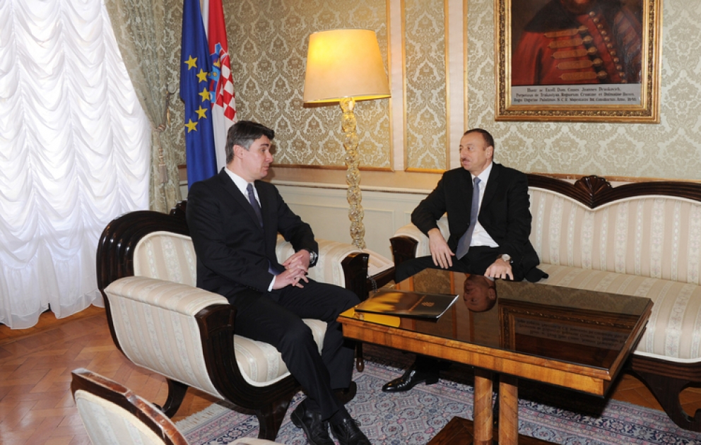 Le président azerbaïdjanais Ilham Aliyev a rencontré le Premier ministre croate Zoran Milanovic