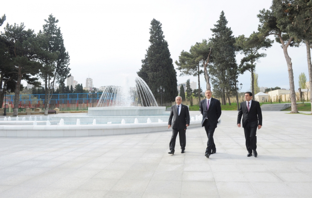 Le président Ilham Aliyev a participé à la cérémonie inaugurale du parc de culture et de repos situé dans le bourg de Biladjari suite aux travaux de restauration et de reconstruction VIDEO