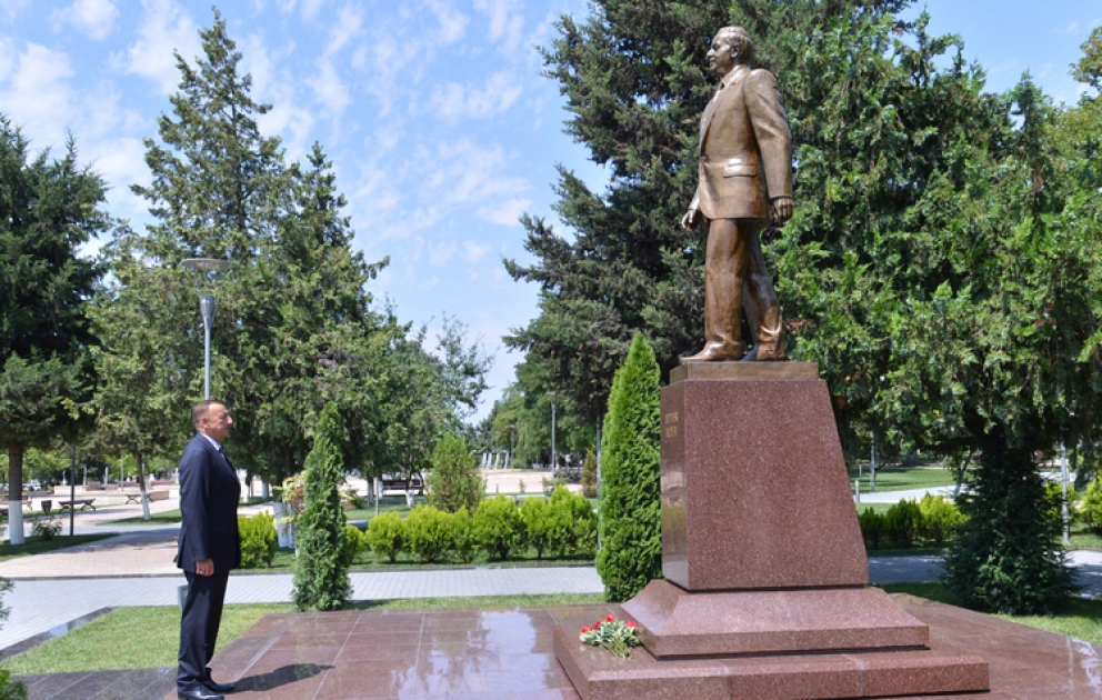 President Ilham Aliyev arrives in Gabala District VİDEO